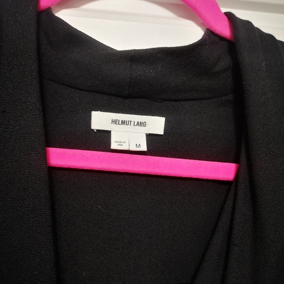 Helmut Lang Wrap Style Leather Trim Blouse - Picture 2 of 8